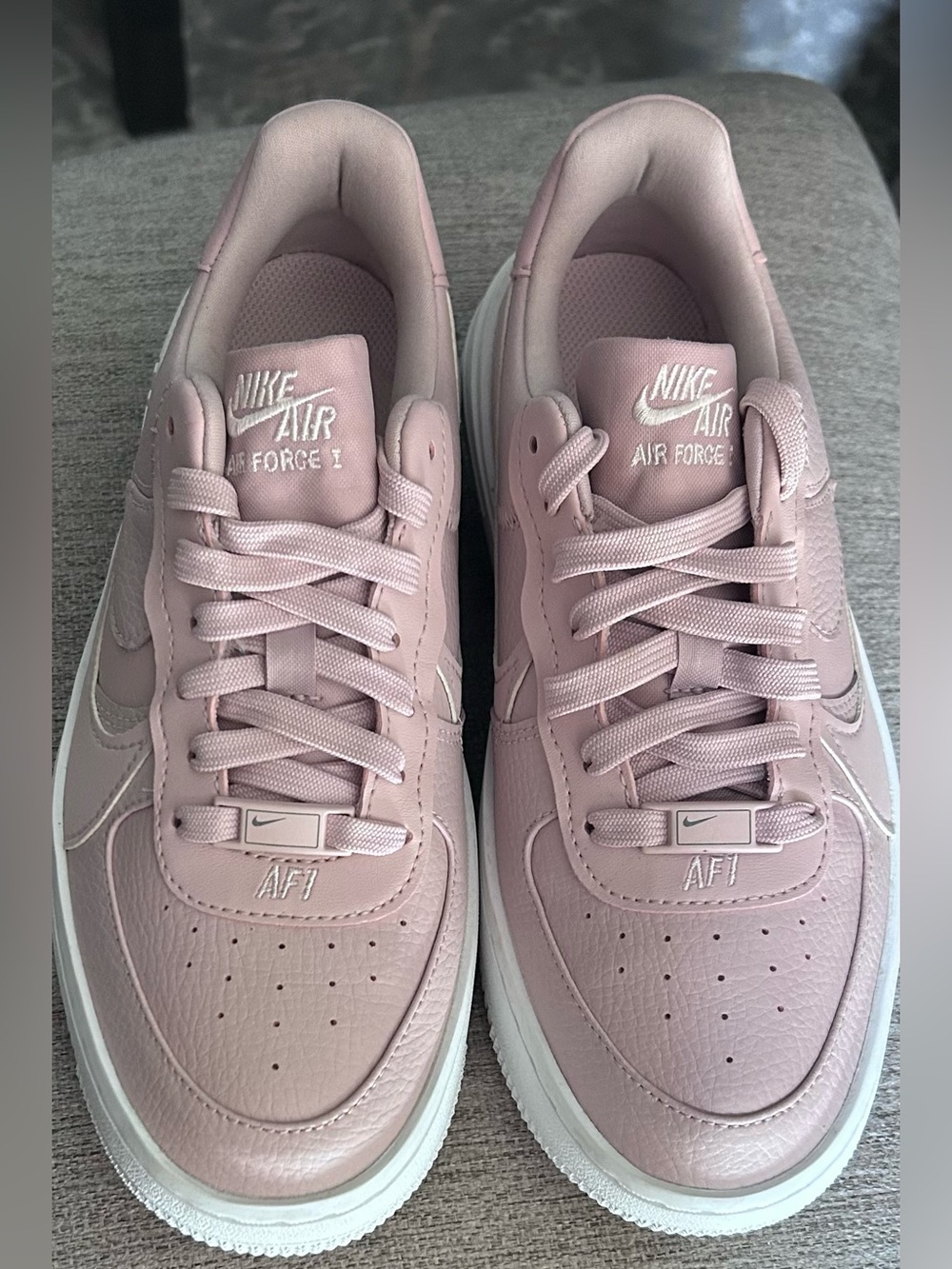 Nike Women’s Air Force 1 Low Sneakers in light pink rose color  and White